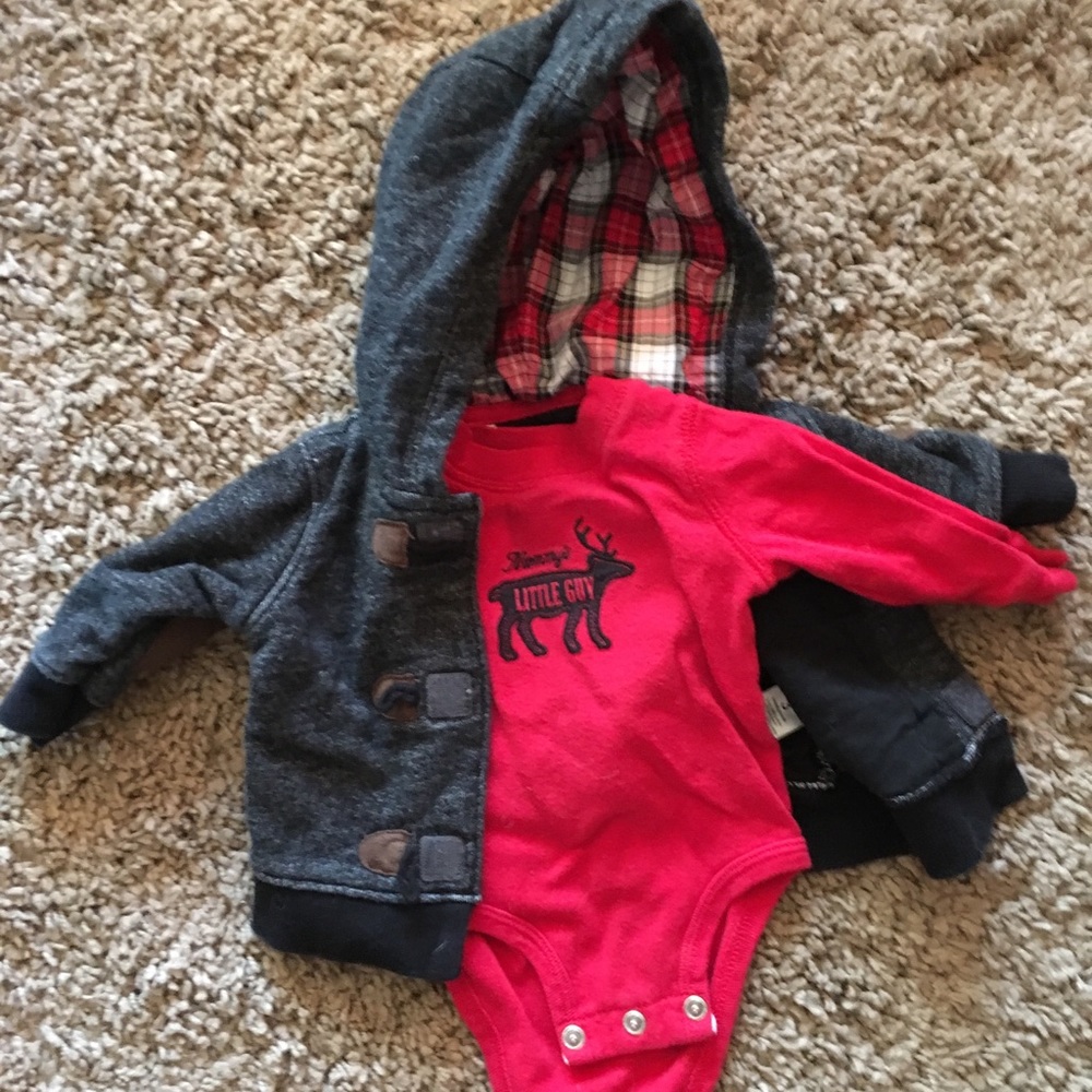 Carters 3 month baby boy jacket & longsleeve